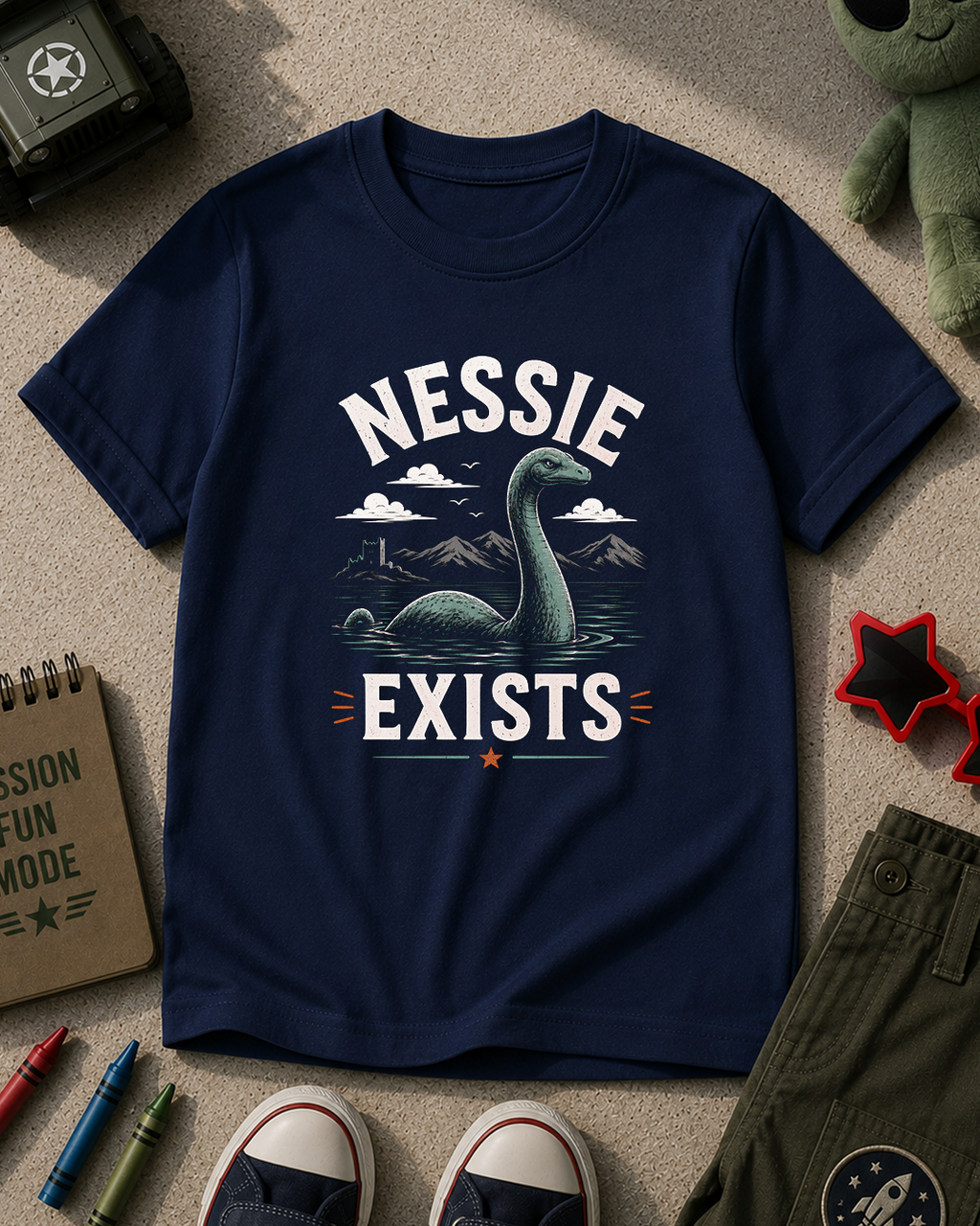 Nessie Exists - Kids T-shirt Printify