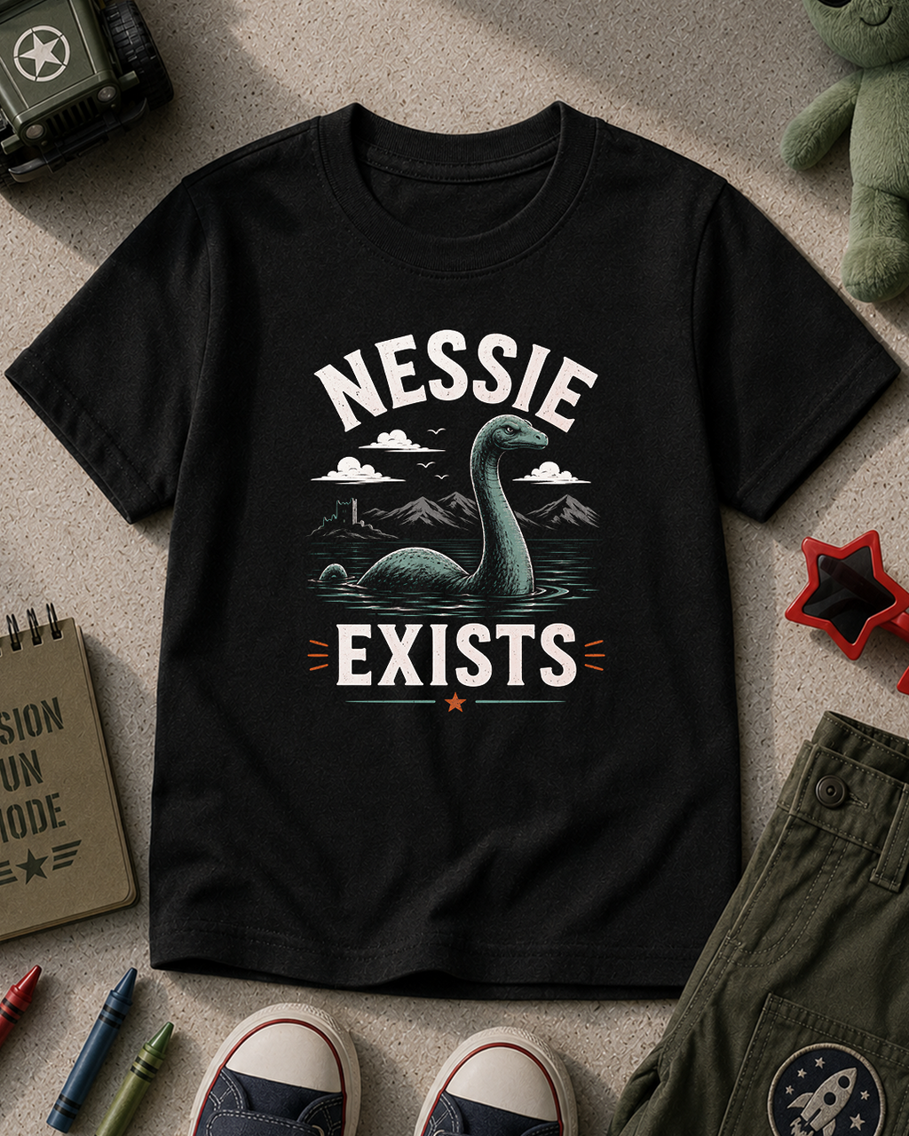 Nessie Exists - Kids T-shirt Printify