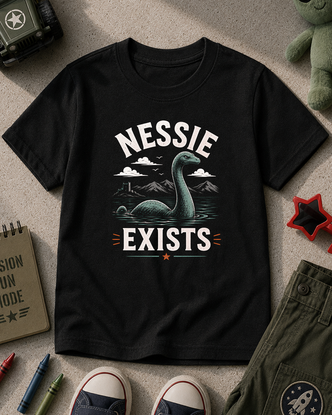 Nessie Exists - Kids T-shirt Printify