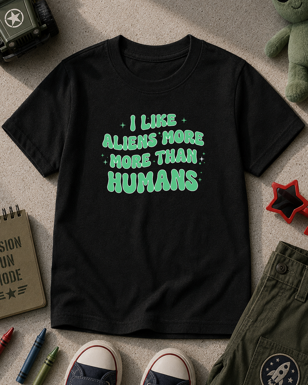 I LIke Aliens More Than Humans - Kids T-shirt Printify