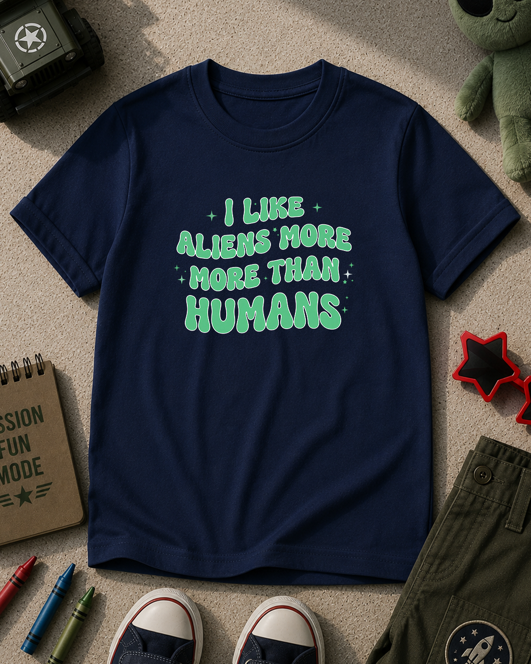 I LIke Aliens More Than Humans - Kids T-shirt Printify