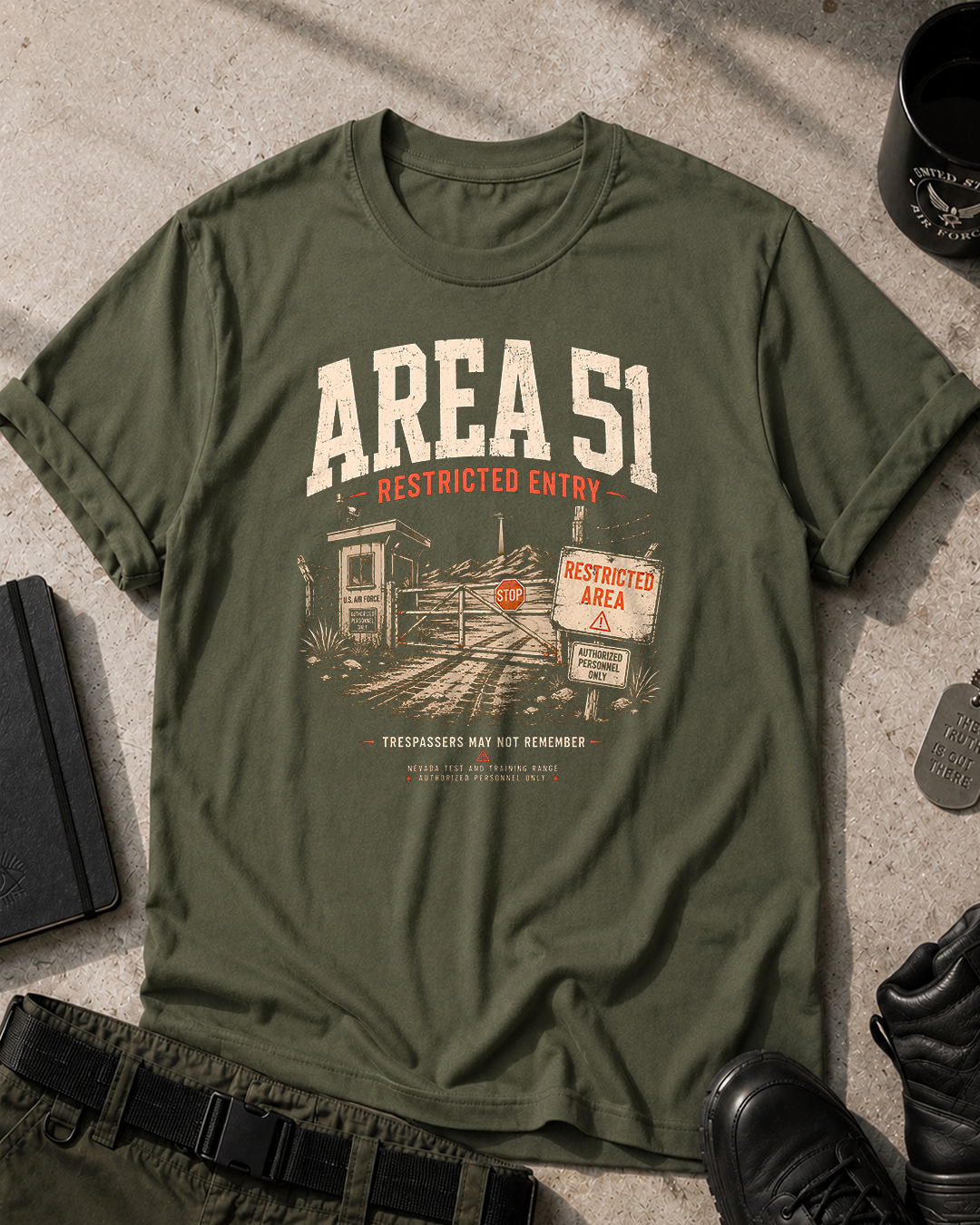 Area 51 Restricted Entry Graphic T-Shirt Printify