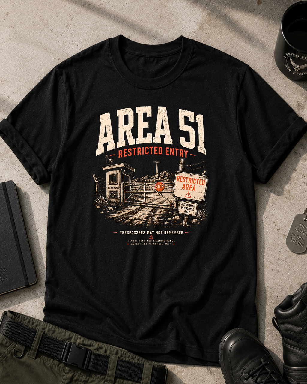 Area 51 Restricted Entry Graphic T-Shirt Printify