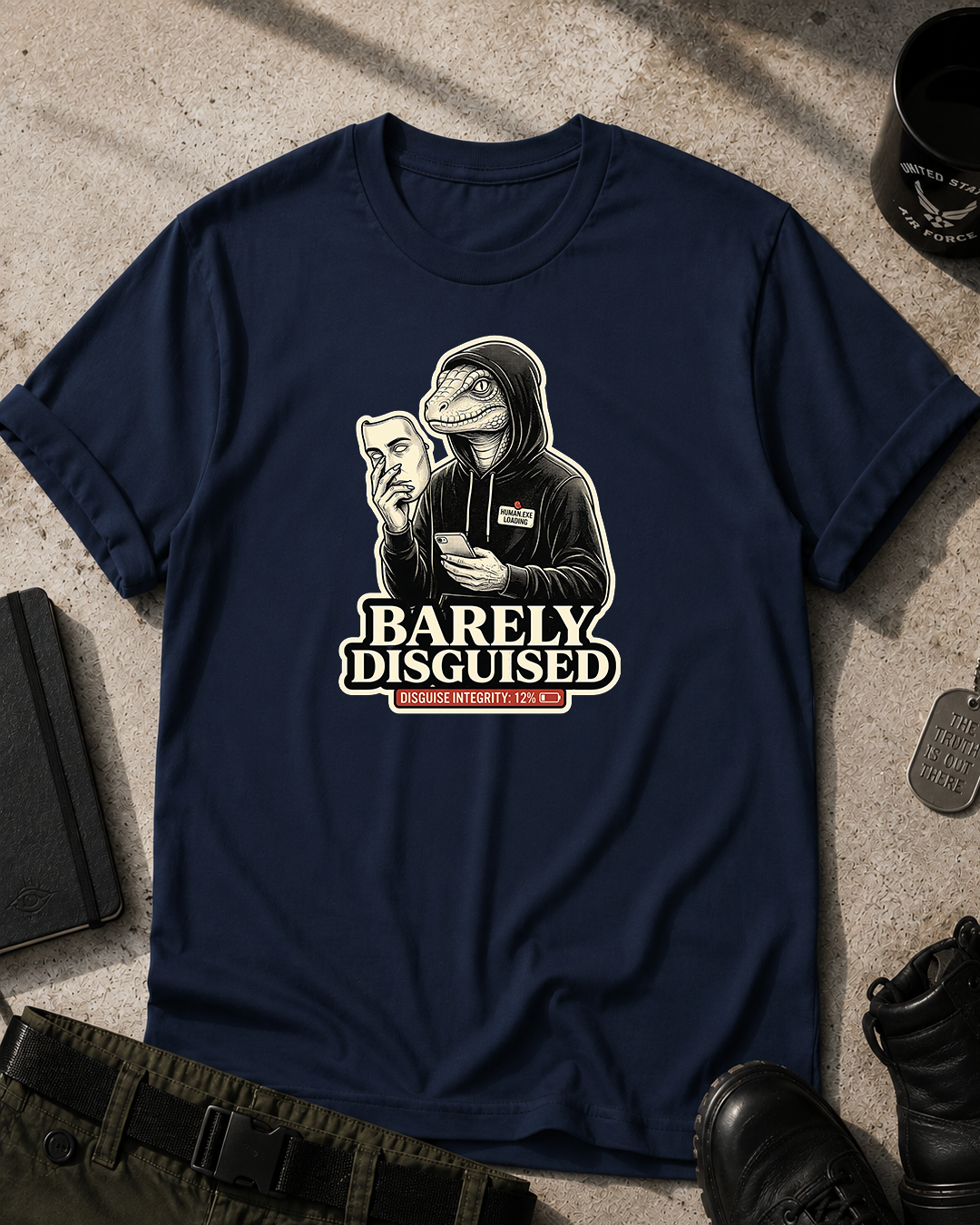 Reptile in Hoodie Barely Disguised T-Shirt Printify