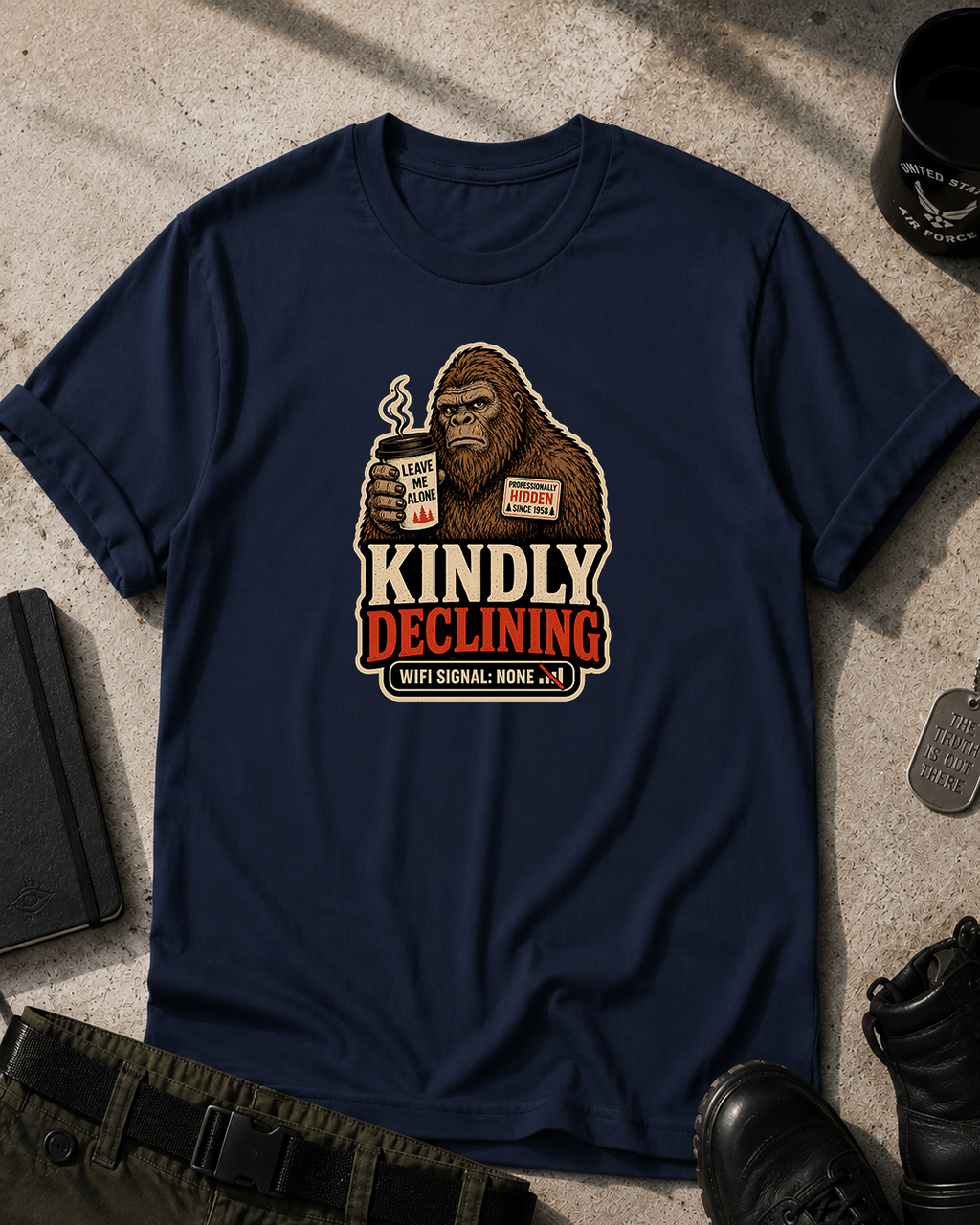 Sasquatch Kindly Declining Coffee Mug T‑Shirt Printify
