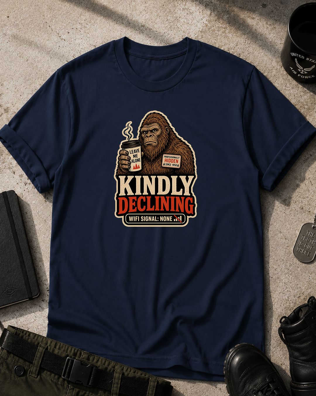 Sasquatch Kindly Declining Coffee Mug T‑Shirt Printify