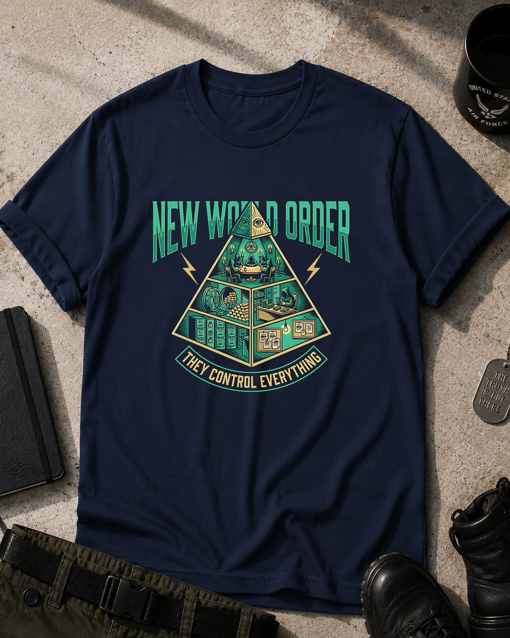 New World Order Pyramid T-Shirt Printify