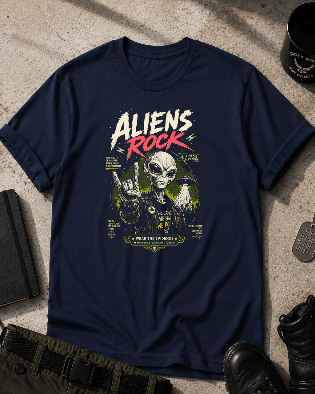 Aliens Rock T-Shirt Printify