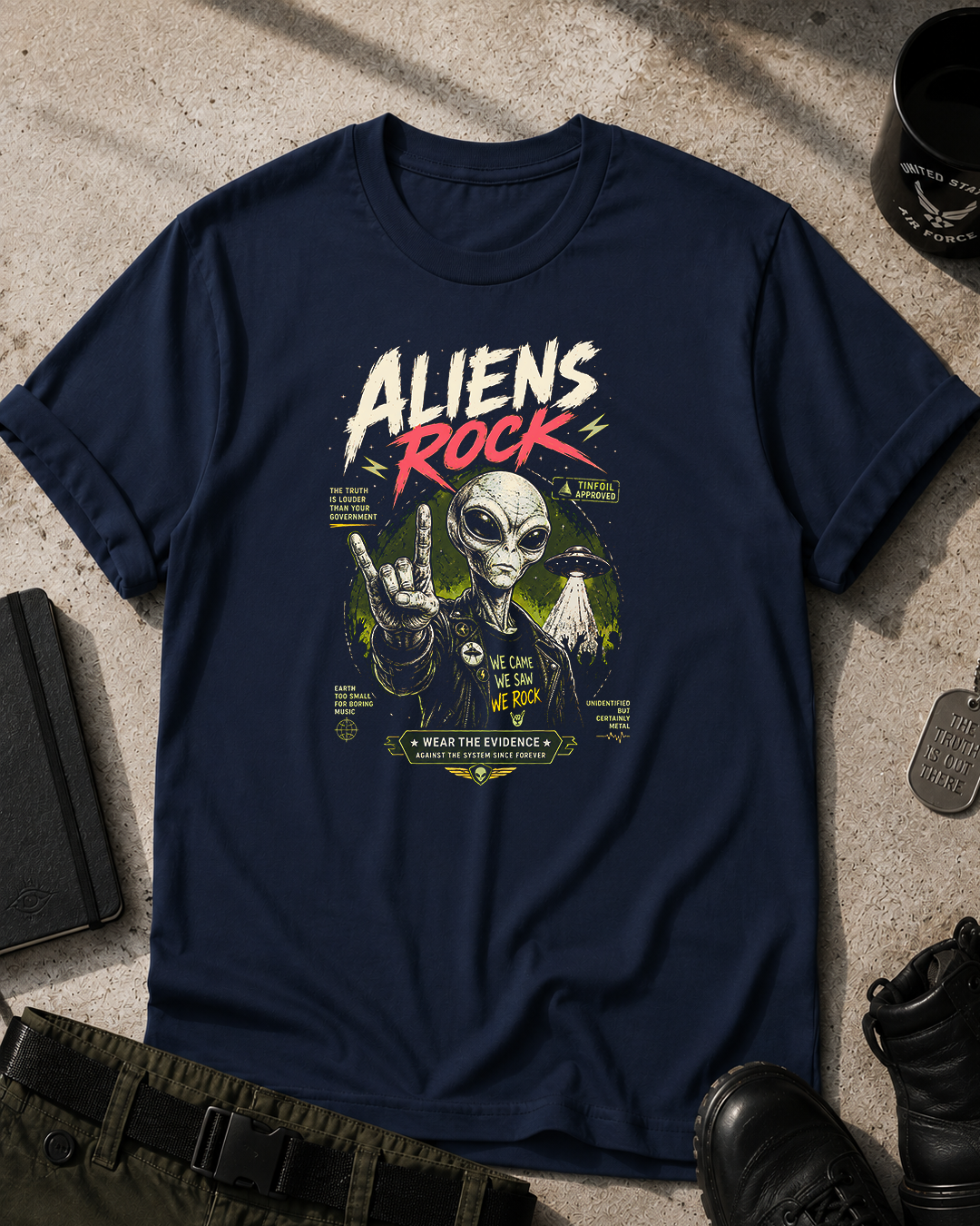 Aliens Rock T-Shirt Printify