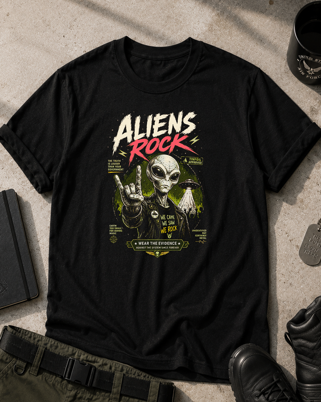 Aliens Rock T-Shirt Printify