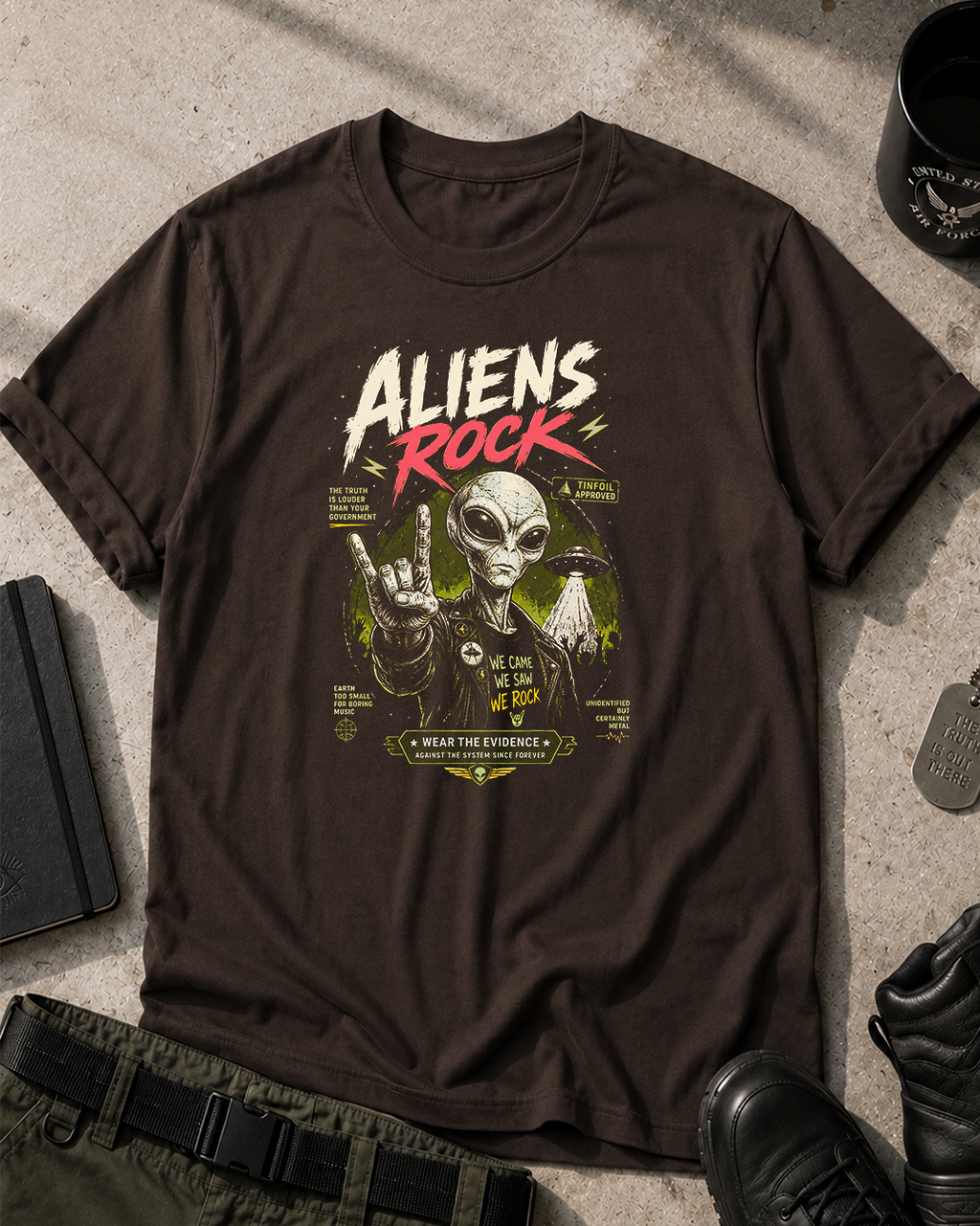 Aliens Rock T-Shirt Printify