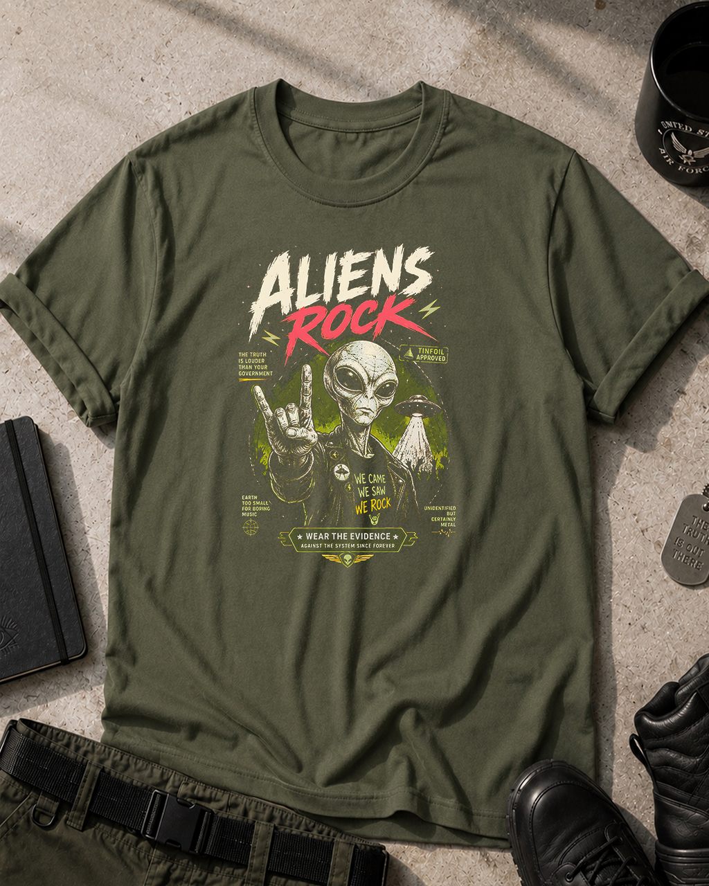Aliens Rock T-Shirt Printify