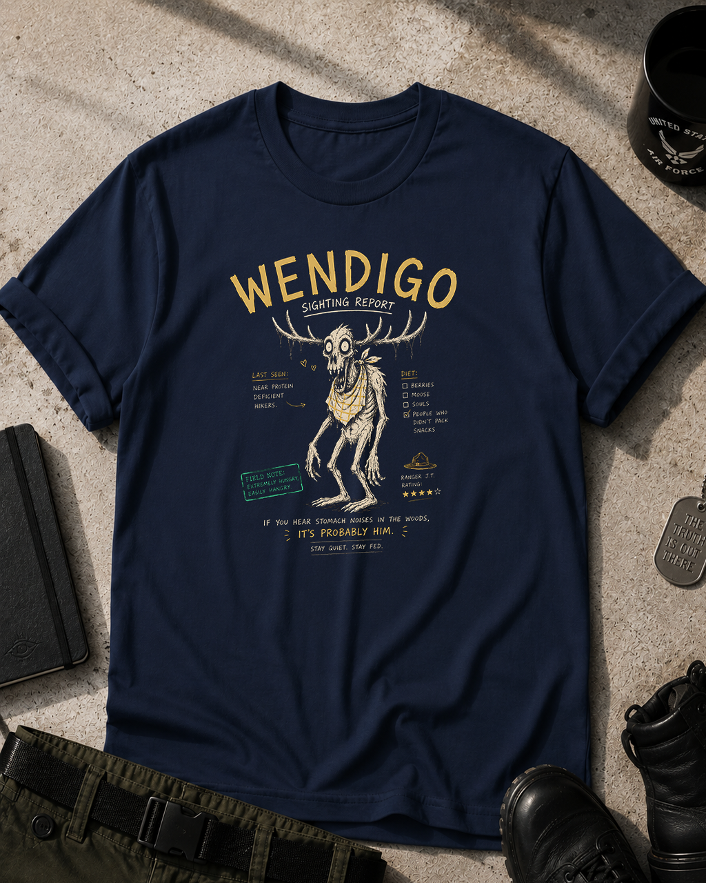 Wendigo Sighting Report T-Shirt Printify