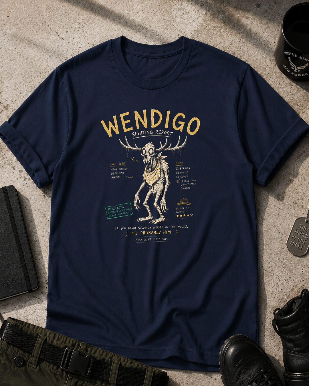 Wendigo Sighting Report T-Shirt Printify