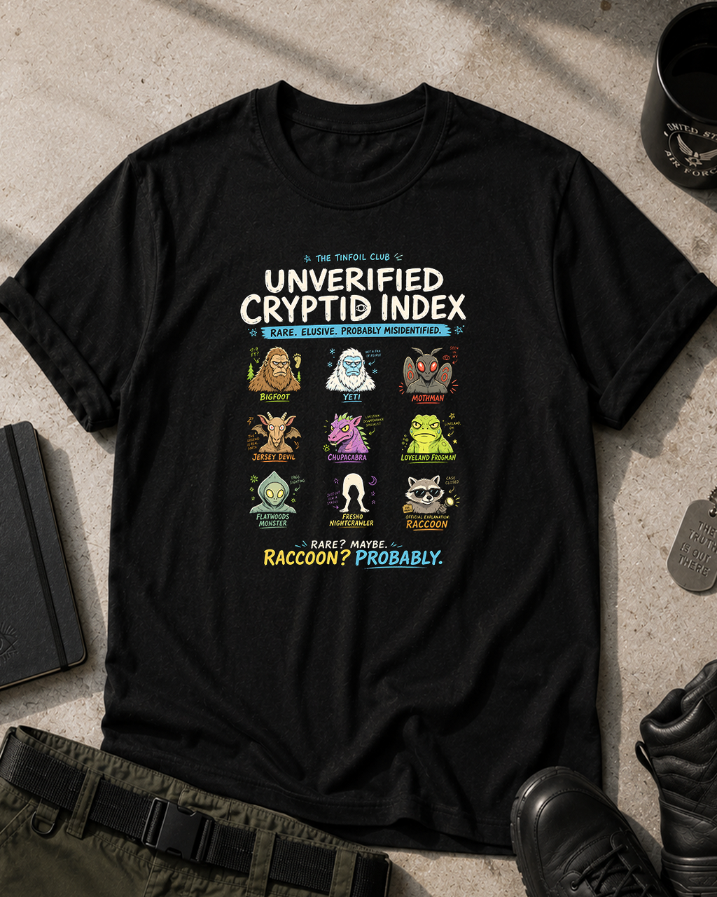 Unverified Cryptid Index T-Shirt Printify