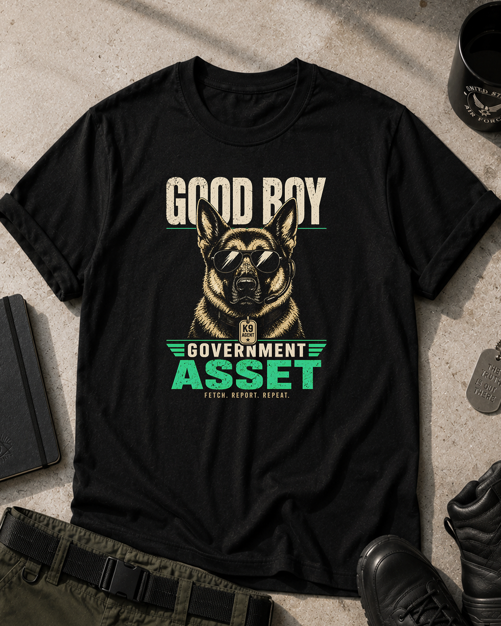 Good Boy Government Asset T-Shirt Printify