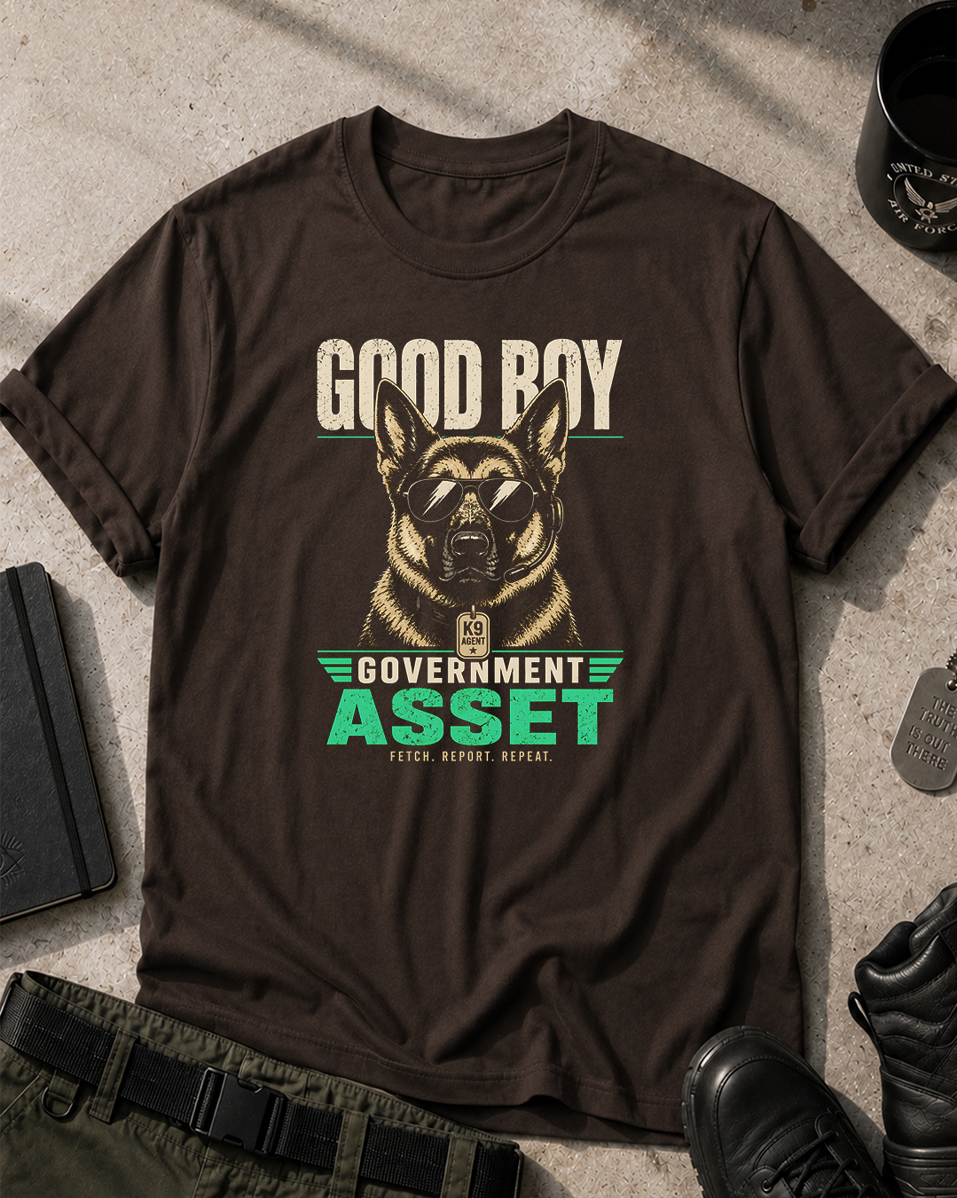 Good Boy Government Asset T-Shirt Printify