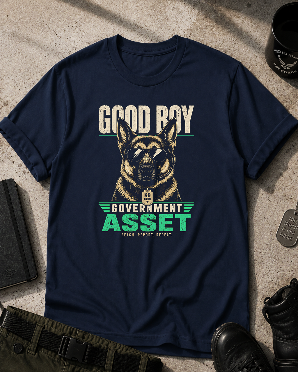 Good Boy Government Asset T-Shirt Printify