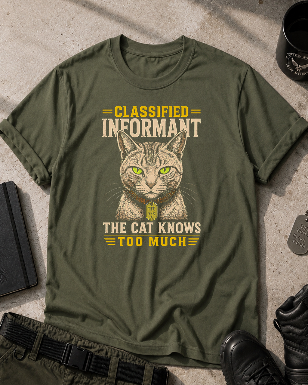 Classified Informant Cat T-Shirt Printify