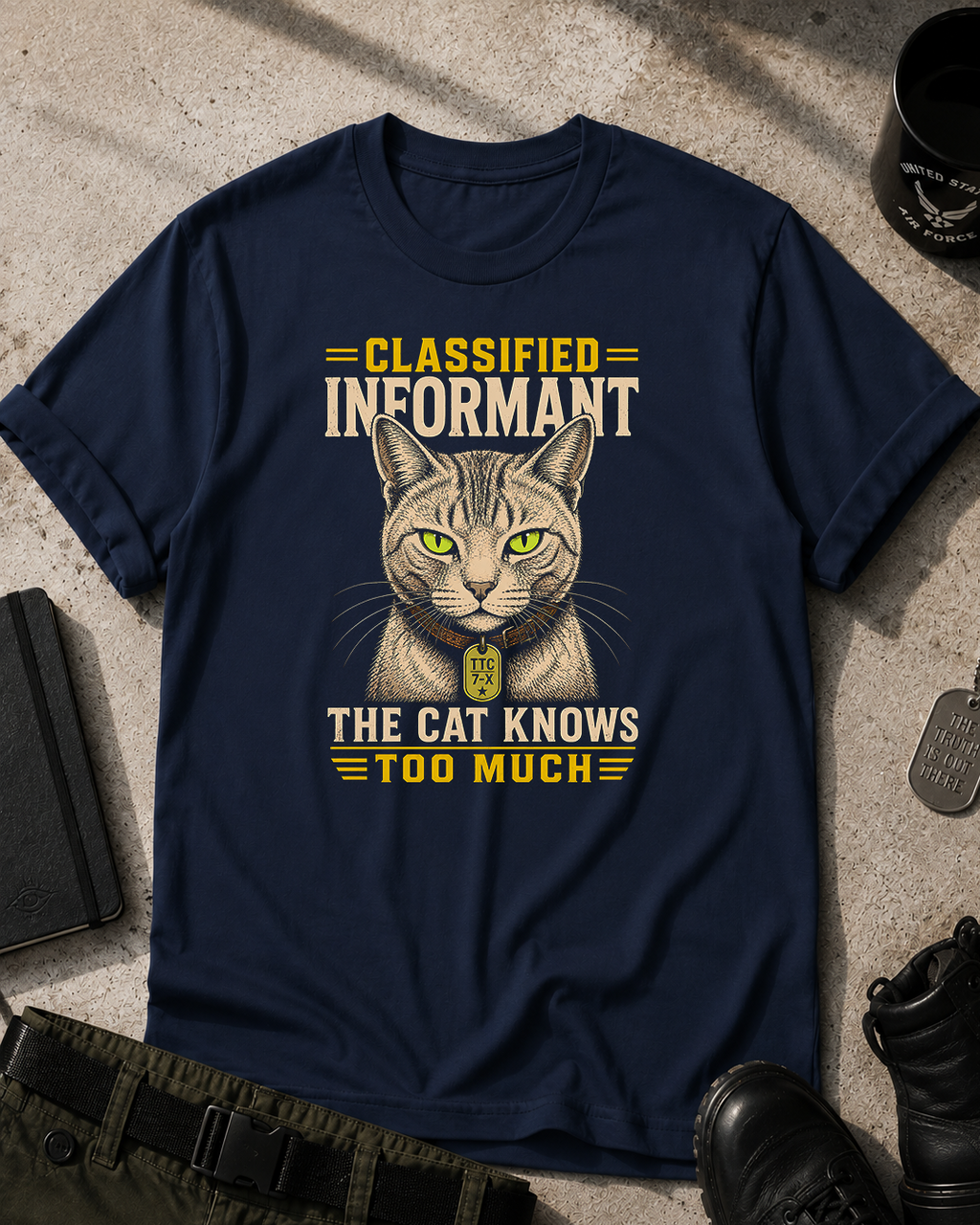 Classified Informant Cat T-Shirt Printify