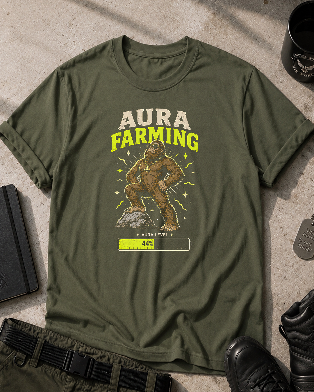 Bigfoot Aura Farming T-Shirt