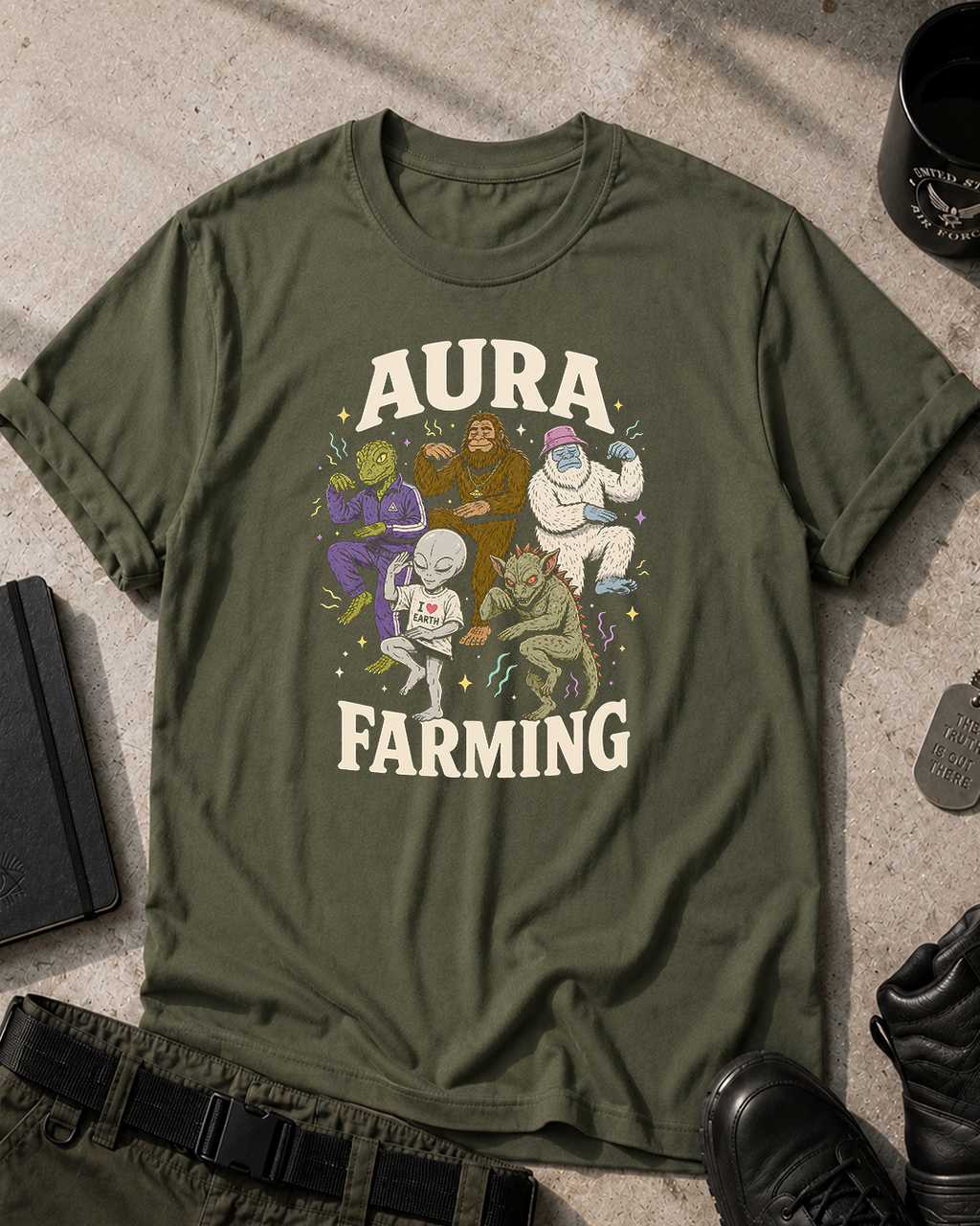 Funny Cryptid Aura Farming T-Shirt