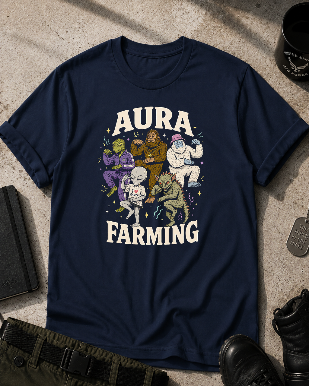 Funny Cryptid Aura Farming T-Shirt