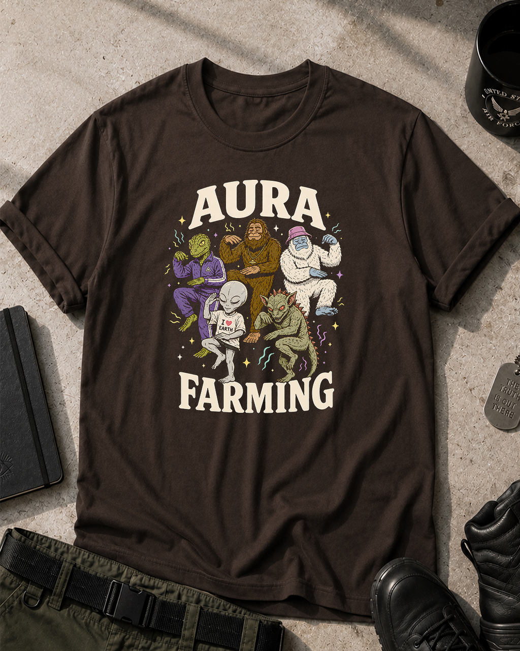 Funny Cryptid Aura Farming T-Shirt