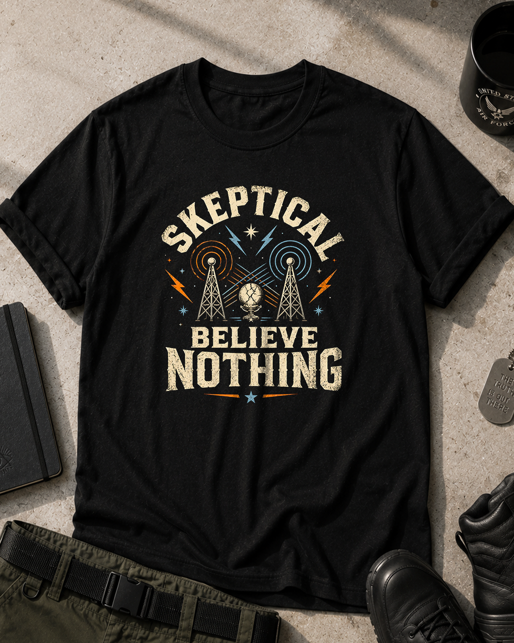 Skeptical Believe Nothing T-Shirt