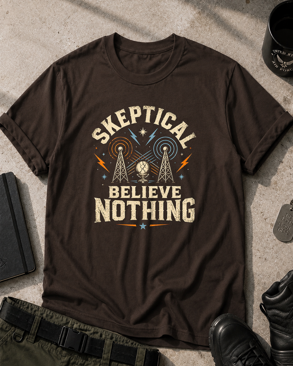 Skeptical Believe Nothing T-Shirt