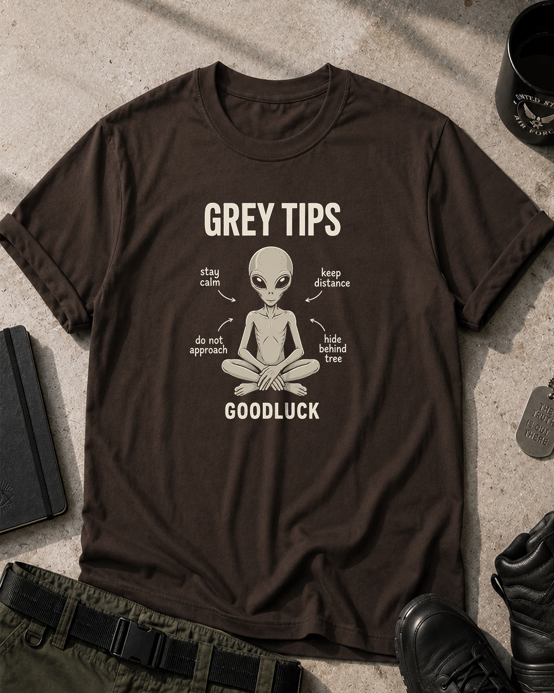 Grey Tips Alien T‑Shirt