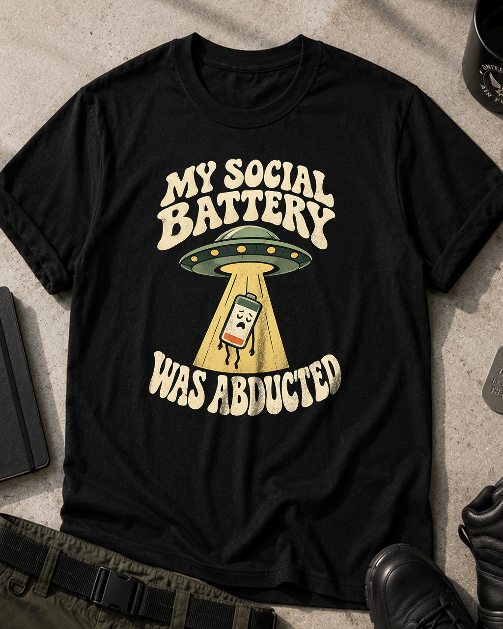 Social Battery Abducted T-Shirt