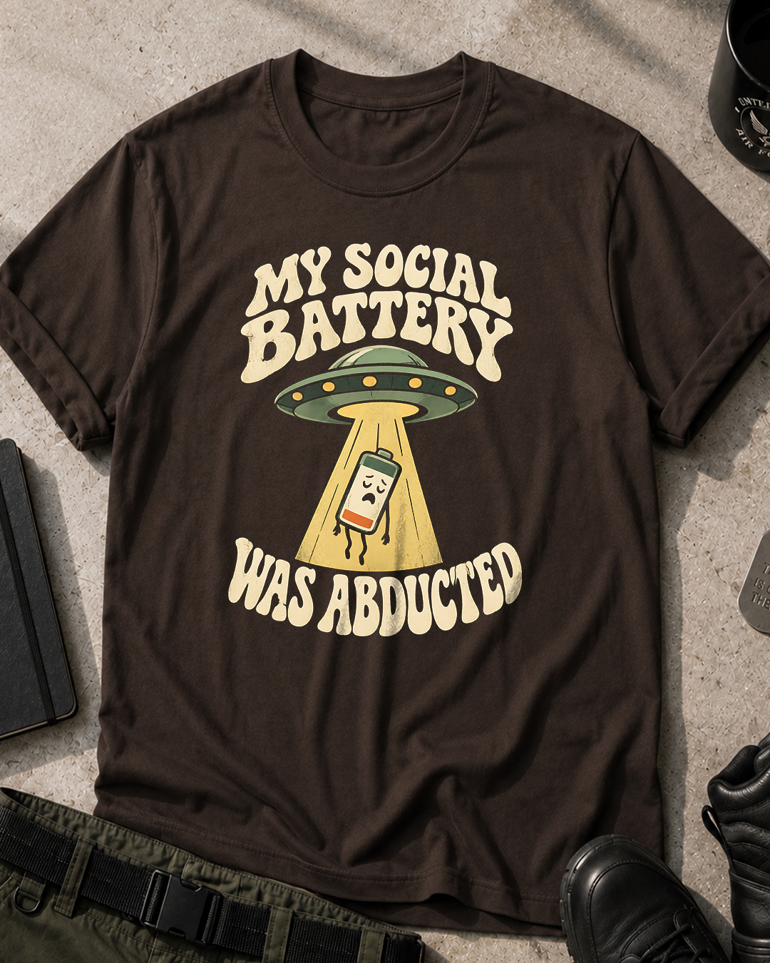 Social Battery Abducted T-Shirt