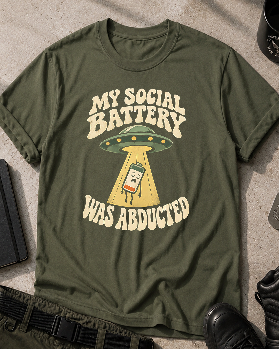 Social Battery Abducted T-Shirt