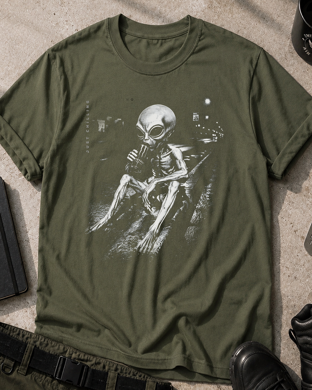 Alien Just Chillin T-Shirt