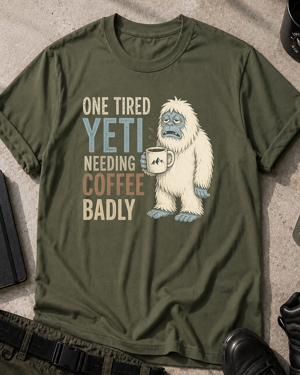 One Tired Yeti Needing Coffee T-Shirt