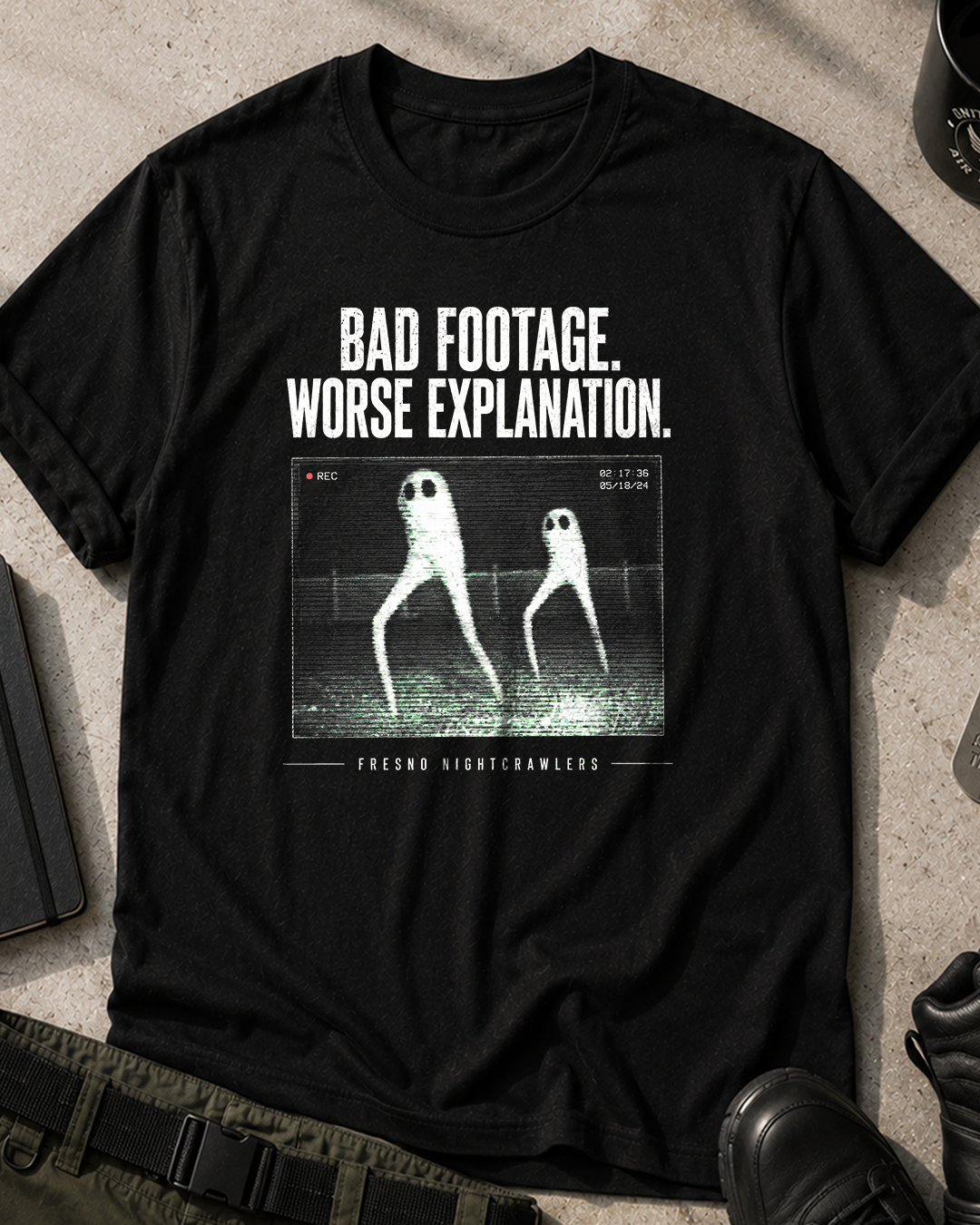 Fresno Nightcrawlers Bad Footage T-Shirt