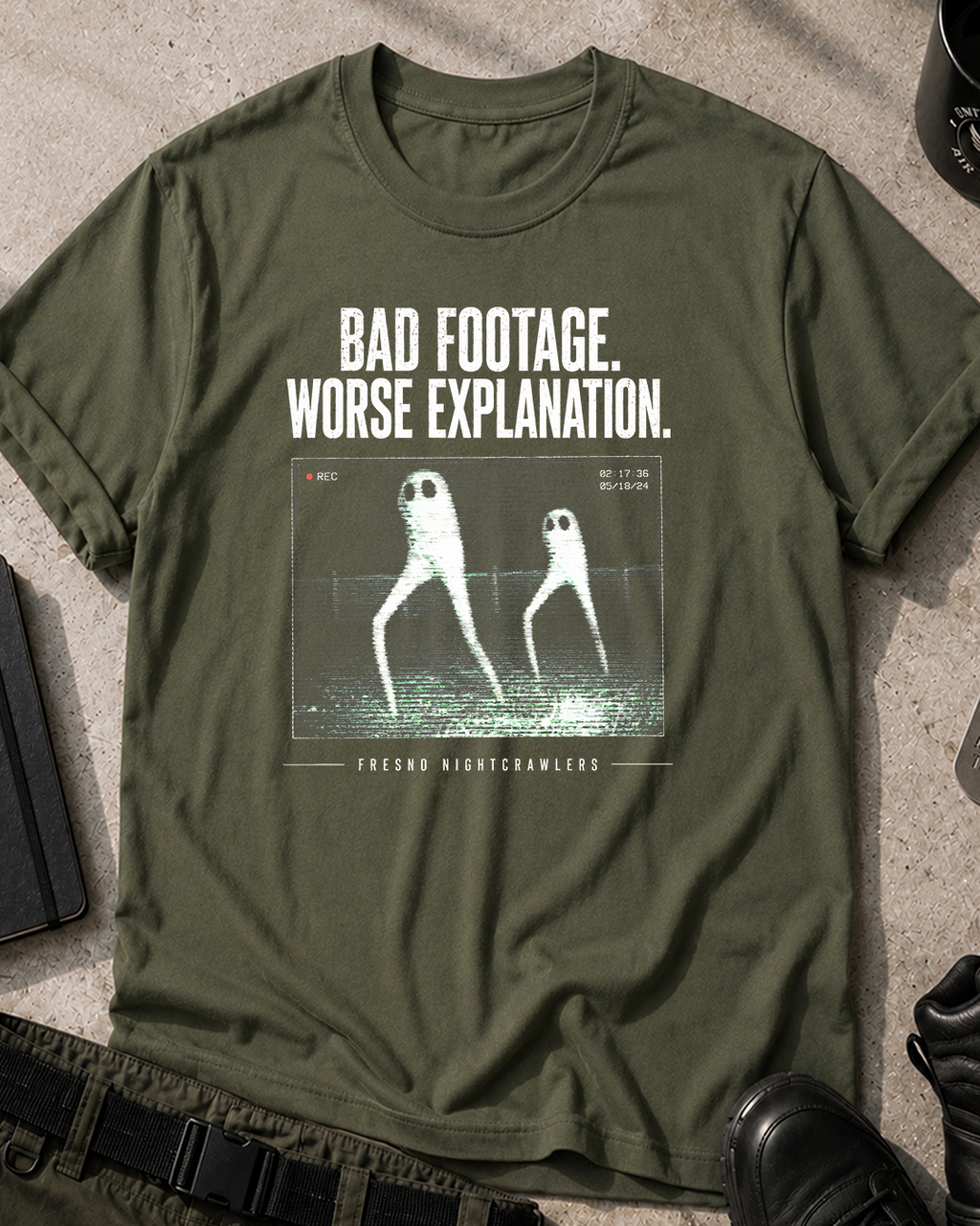 Fresno Nightcrawlers Bad Footage T-Shirt