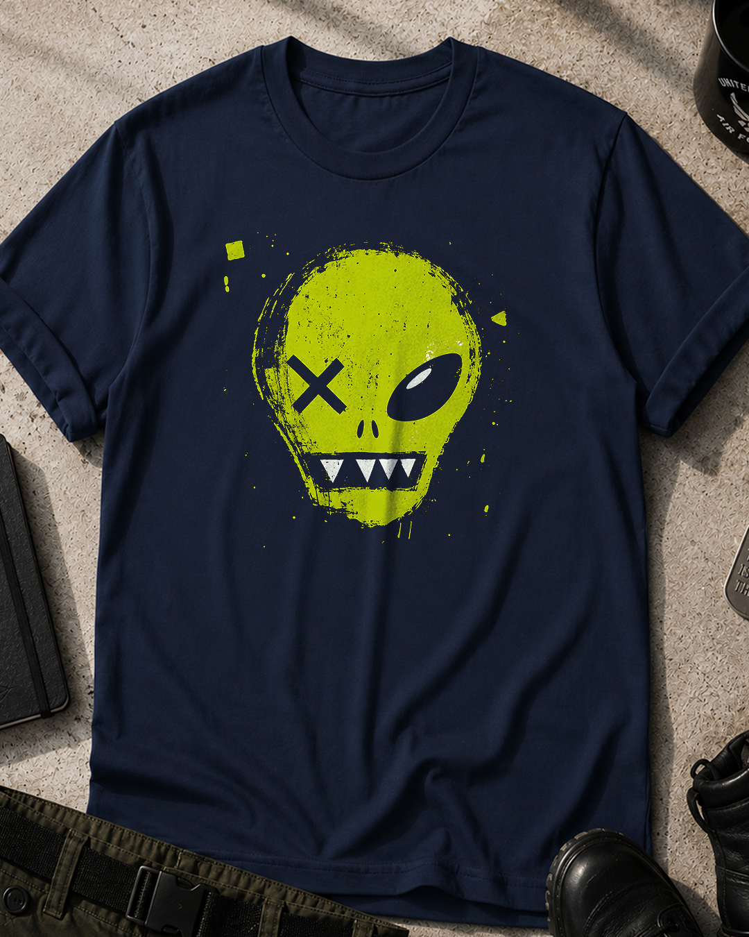 Alien Neon Skull T-Shirt
