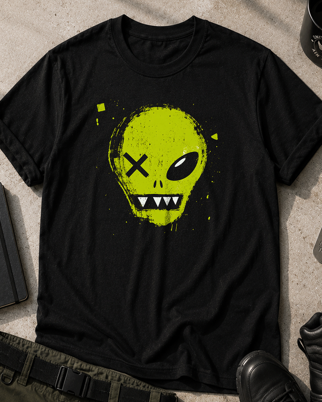 Alien Neon Skull T-Shirt