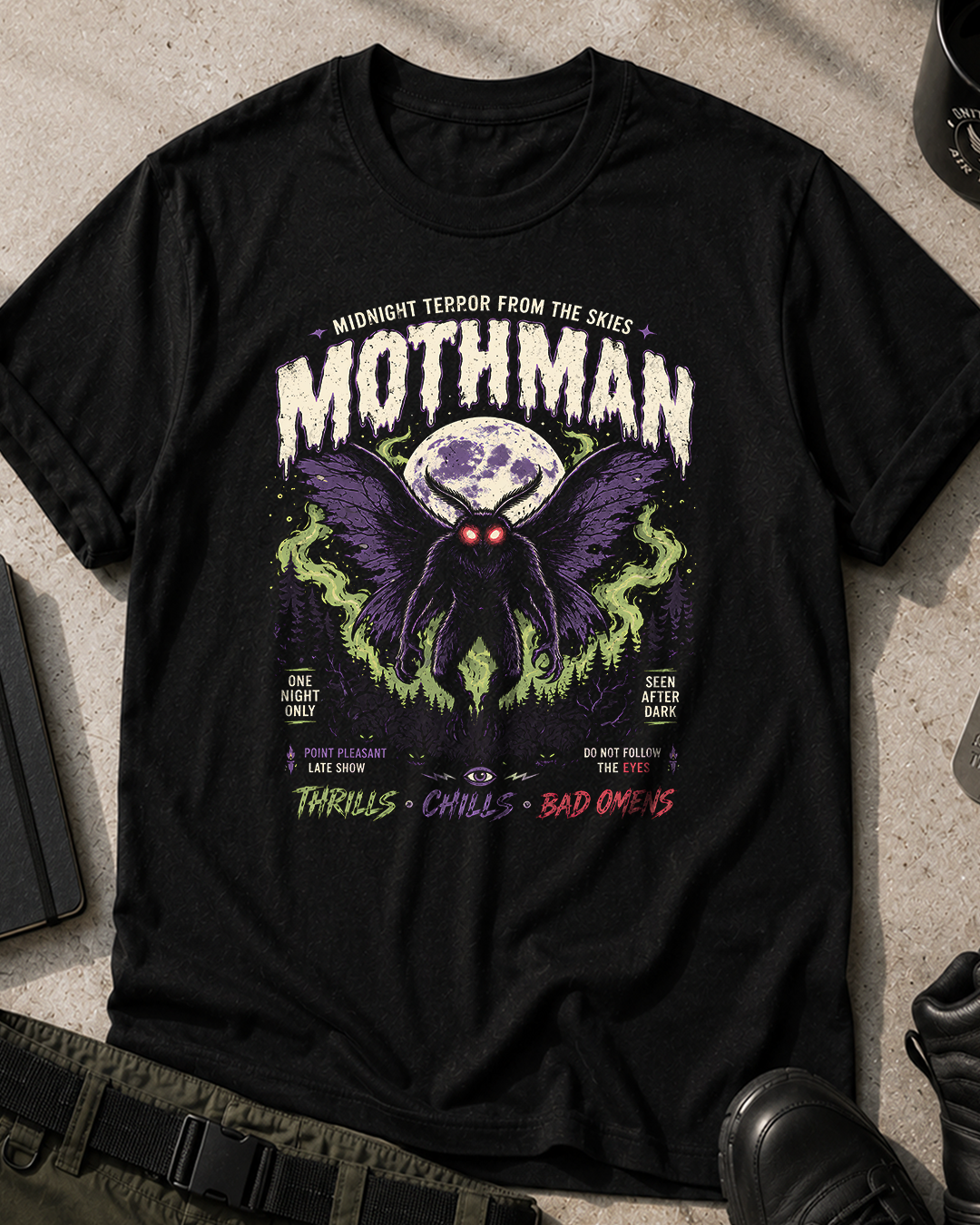Mothman Terror Halloween T-Shirt