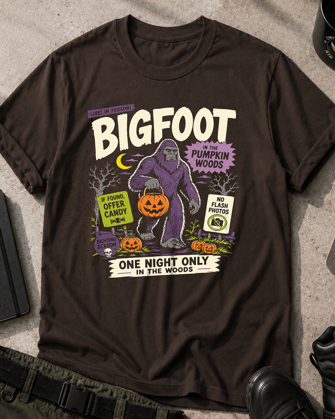 Bigfoot in the Pumpkin Woods T-Shirt