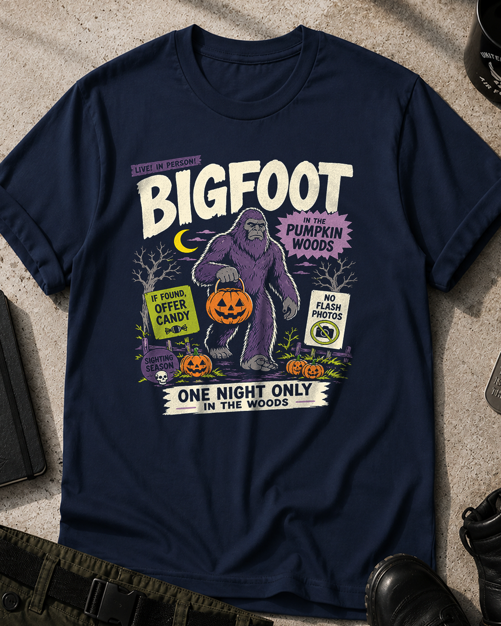 Bigfoot in the Pumpkin Woods T-Shirt