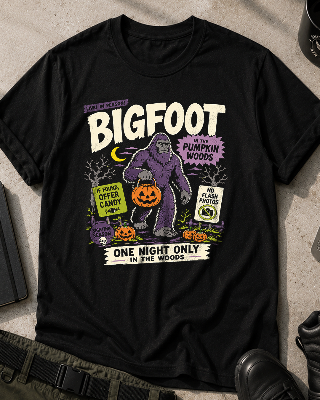 Bigfoot in the Pumpkin Woods T-Shirt