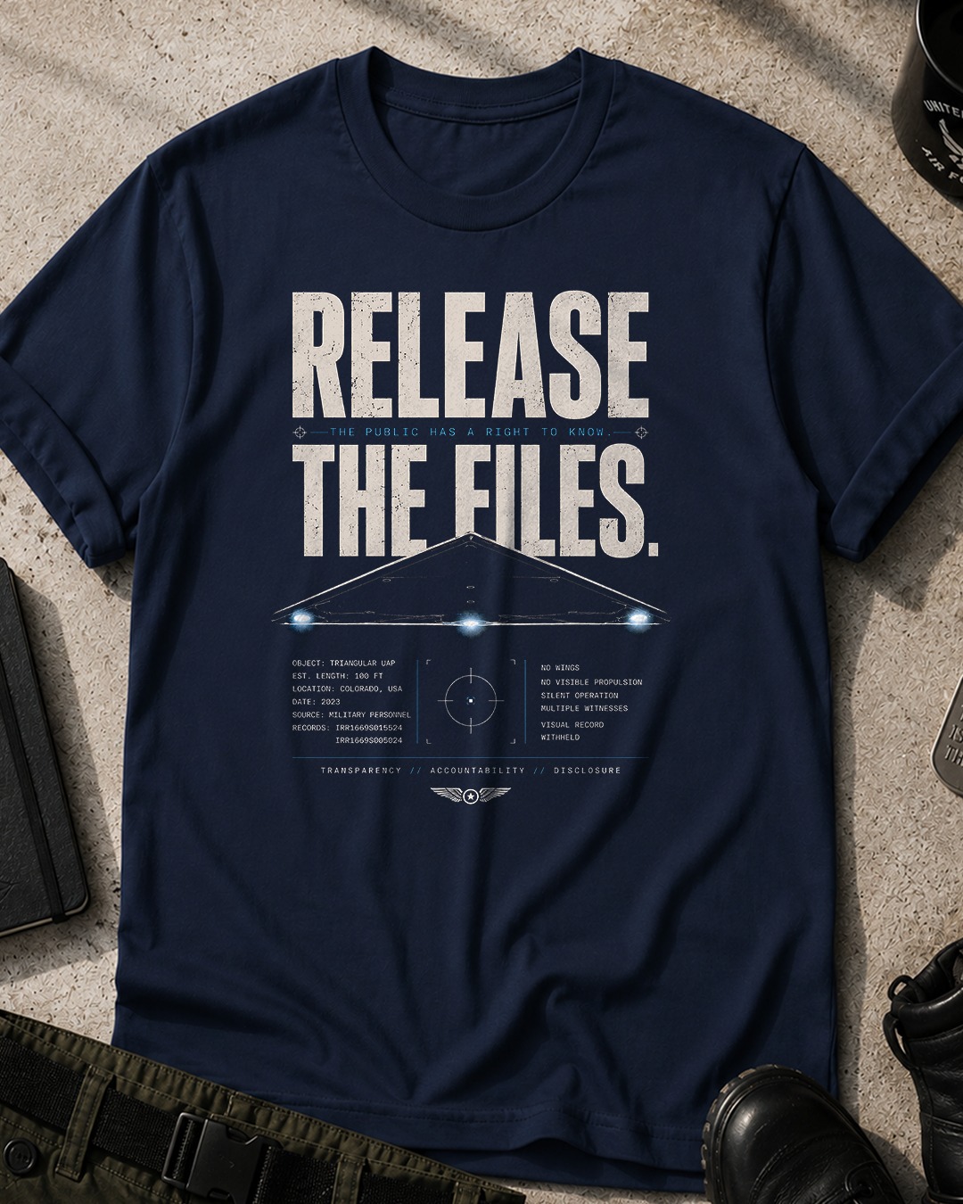 Release the Files Triangular UFO T-Shirt