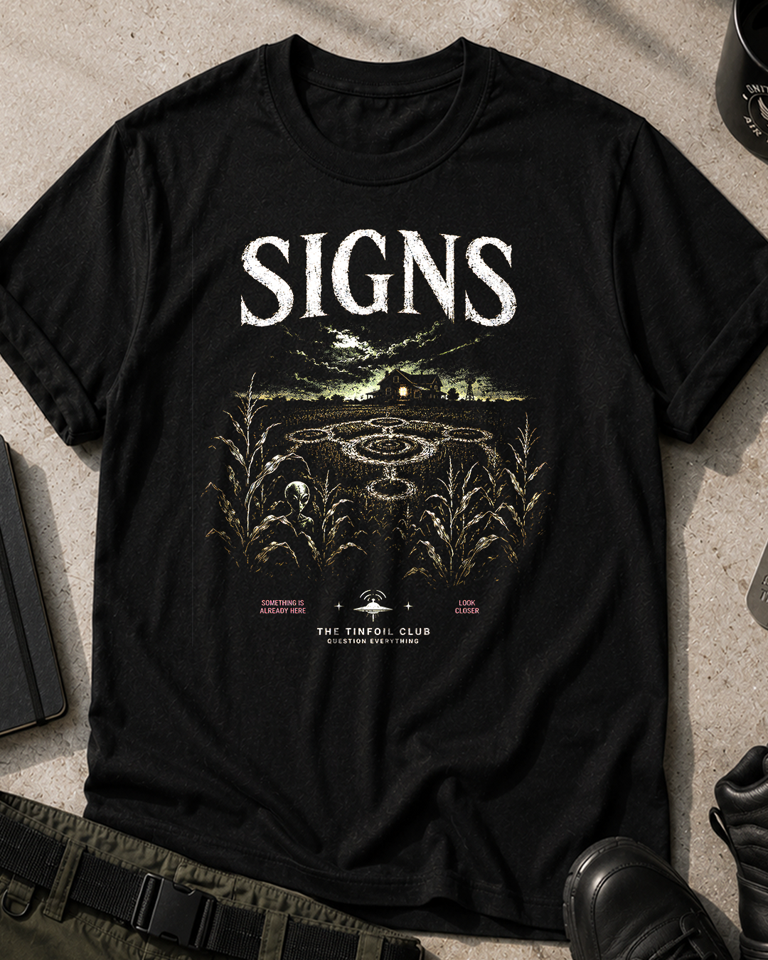 Signs Aliens Movie Graphic T‑Shirt