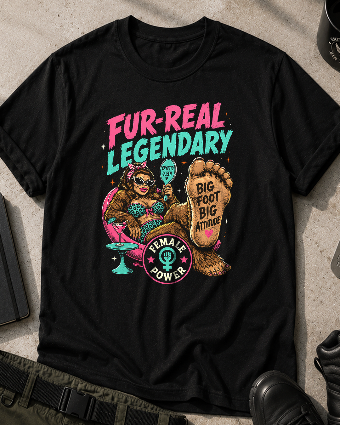 Pinup Bigfoot T-Shirt