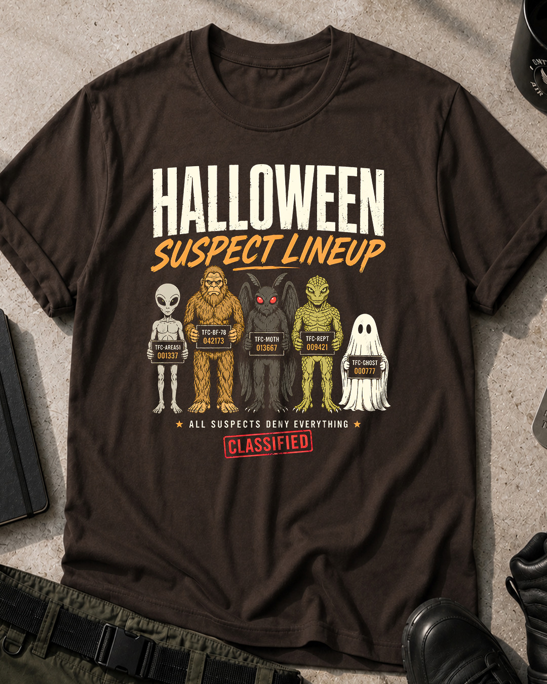 Halloween Suspect Lineup T‑Shirt