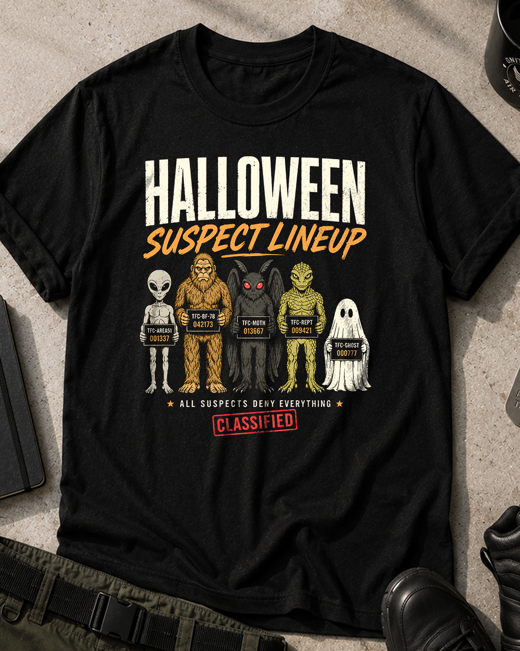 Halloween Suspect Lineup T‑Shirt