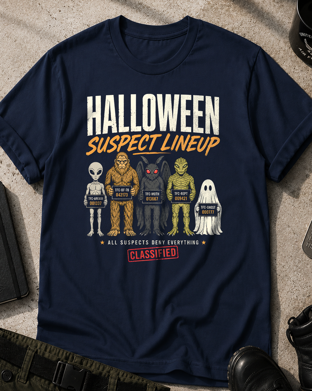 Halloween Suspect Lineup T‑Shirt